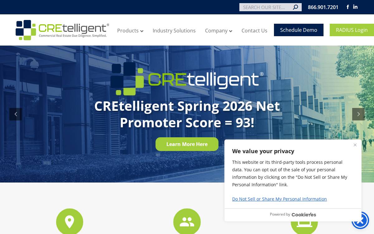 Cretelligent website preview