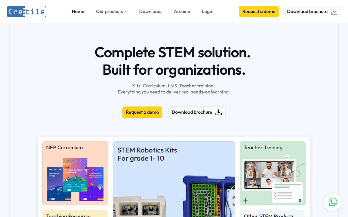 Cretile website preview