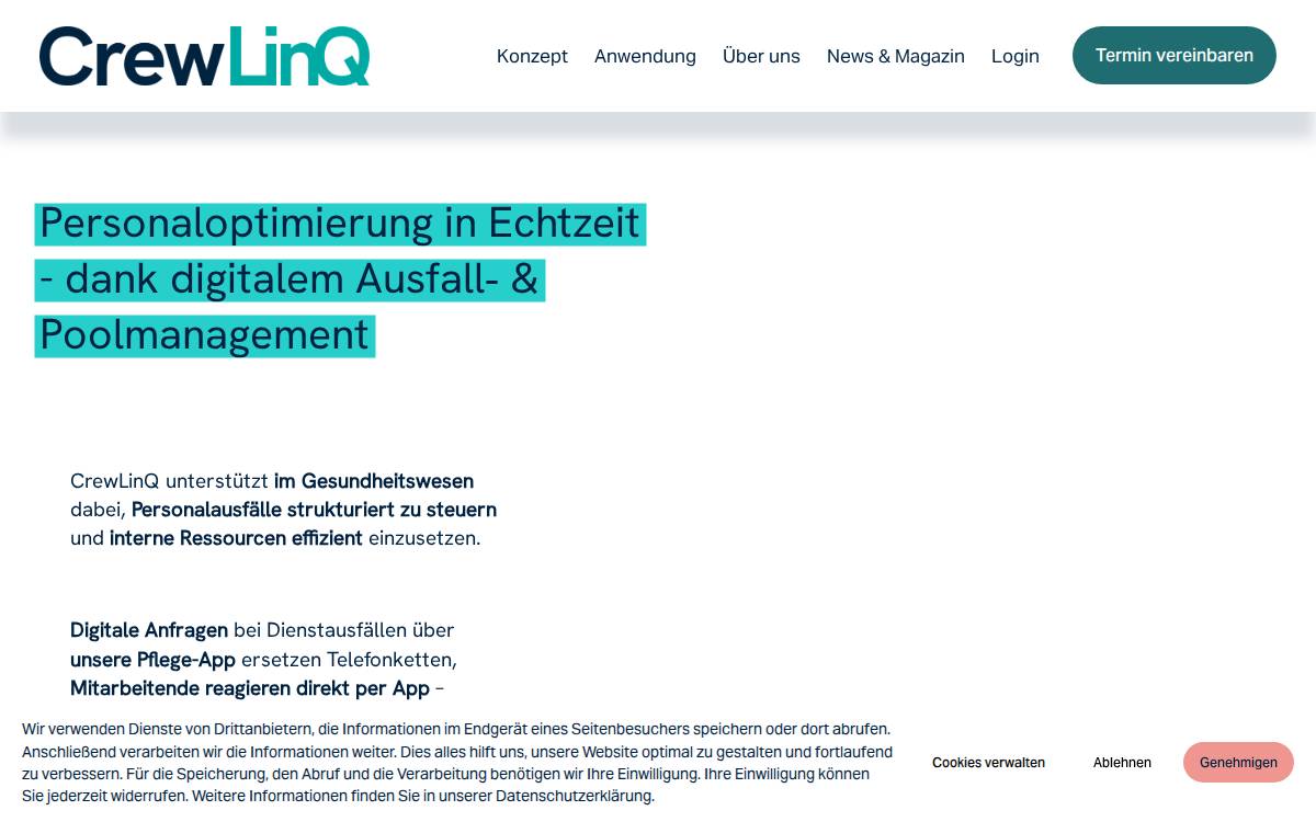CrewLinQ GmbH website preview