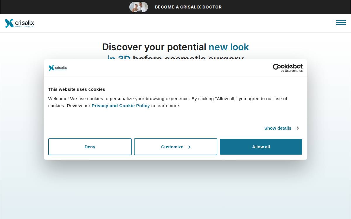 Crisalix website preview