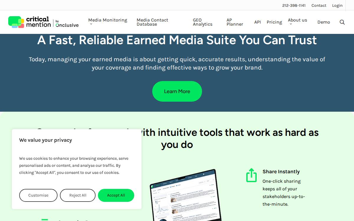 Critical Mention website preview