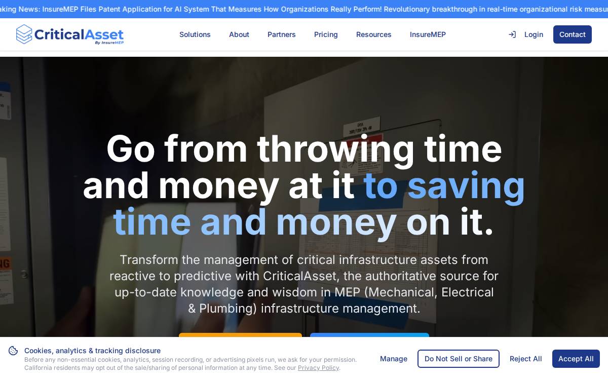 Critical Asset website preview