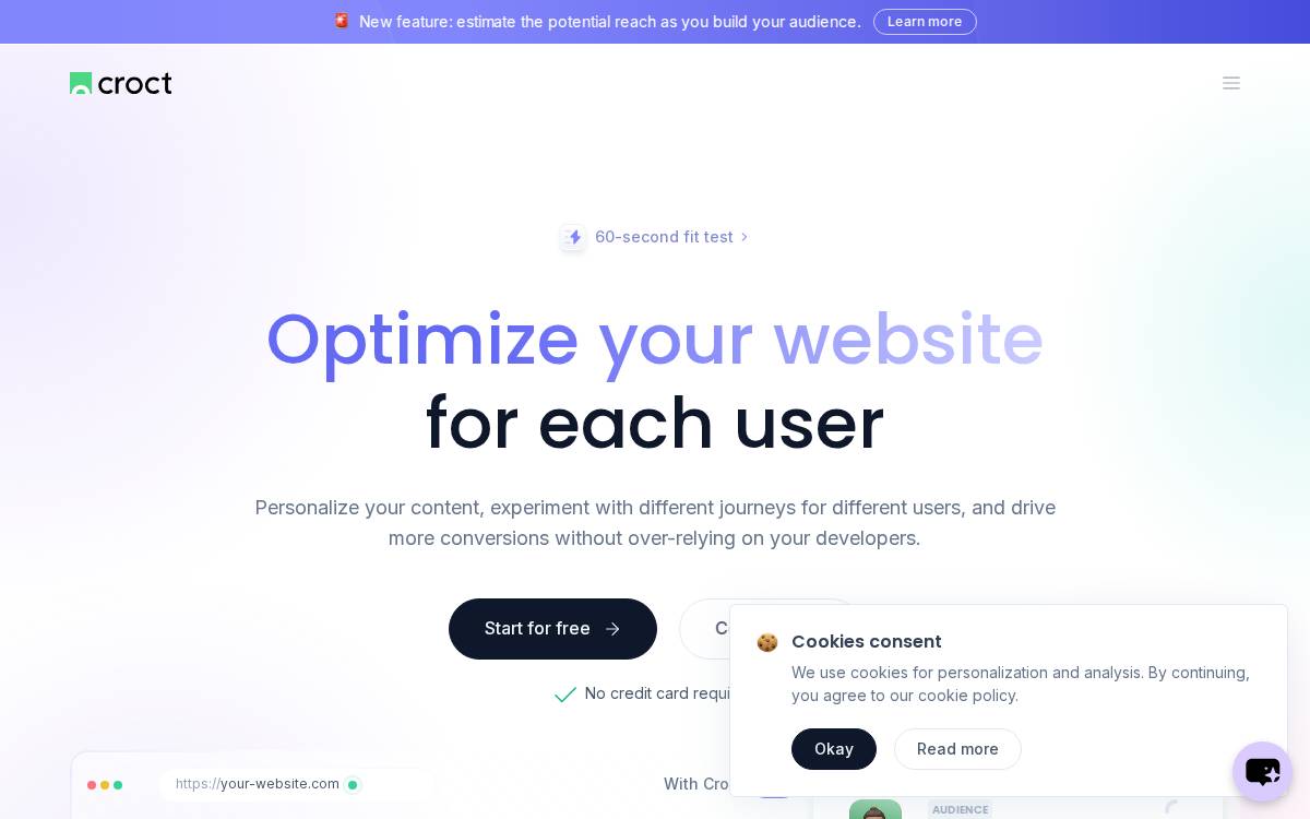 Croct website preview