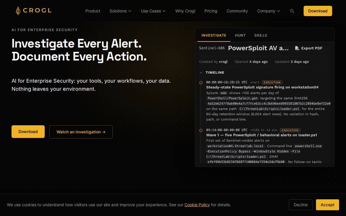 Crogl website preview