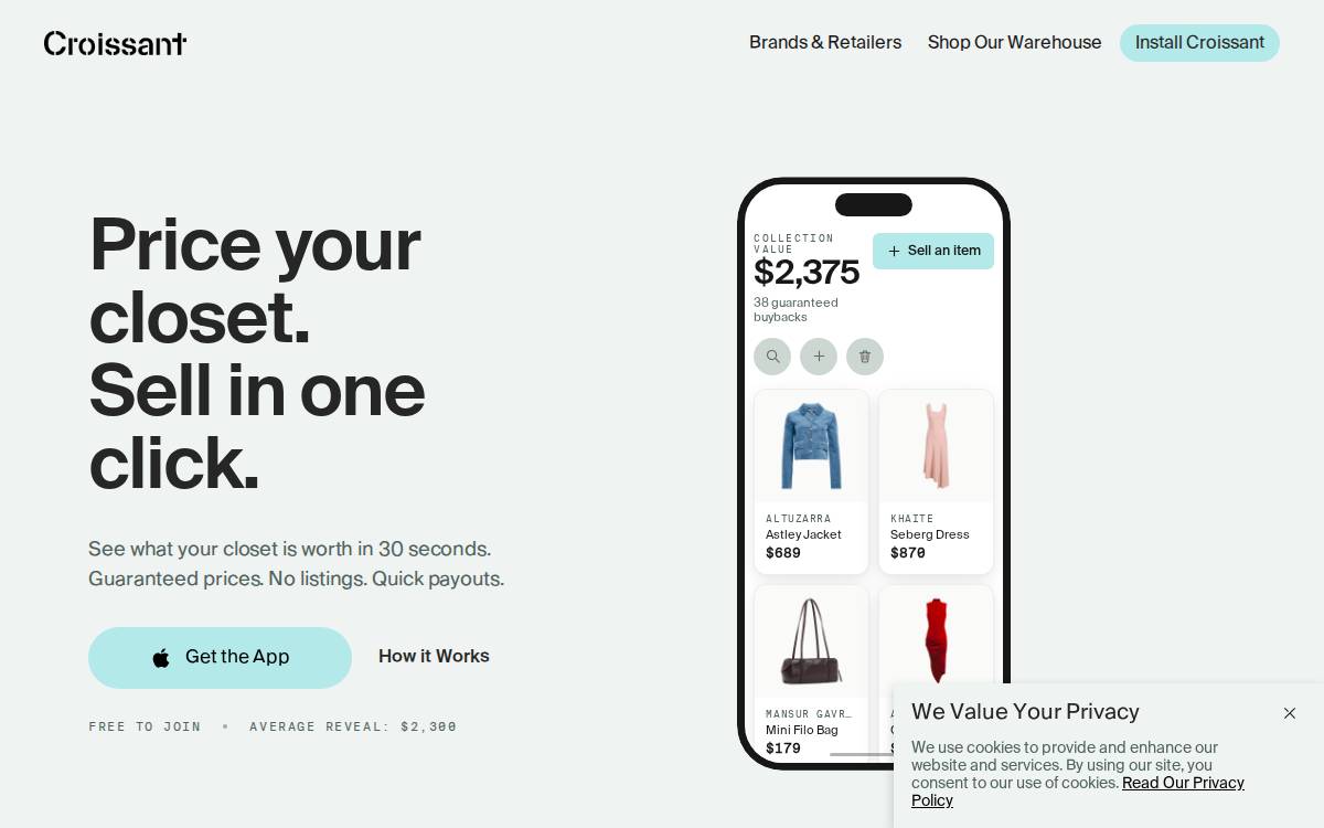 Croissant website preview