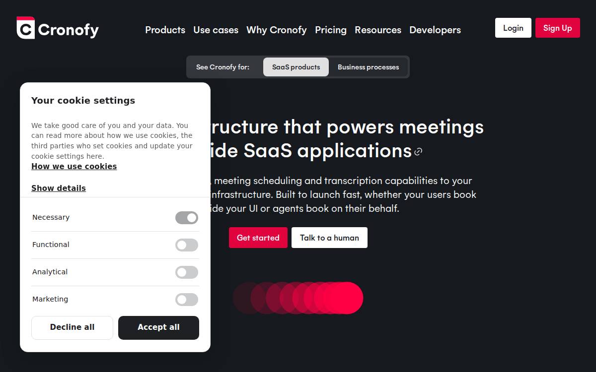 Cronofy website preview