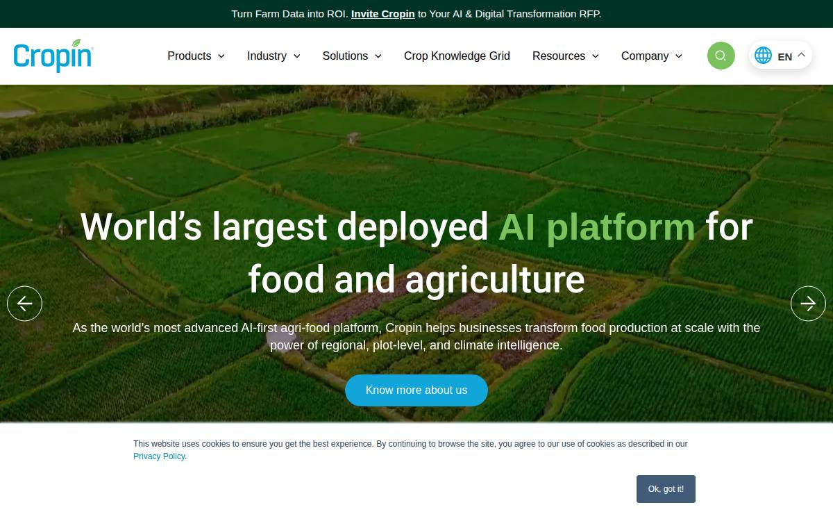 Cropin website preview