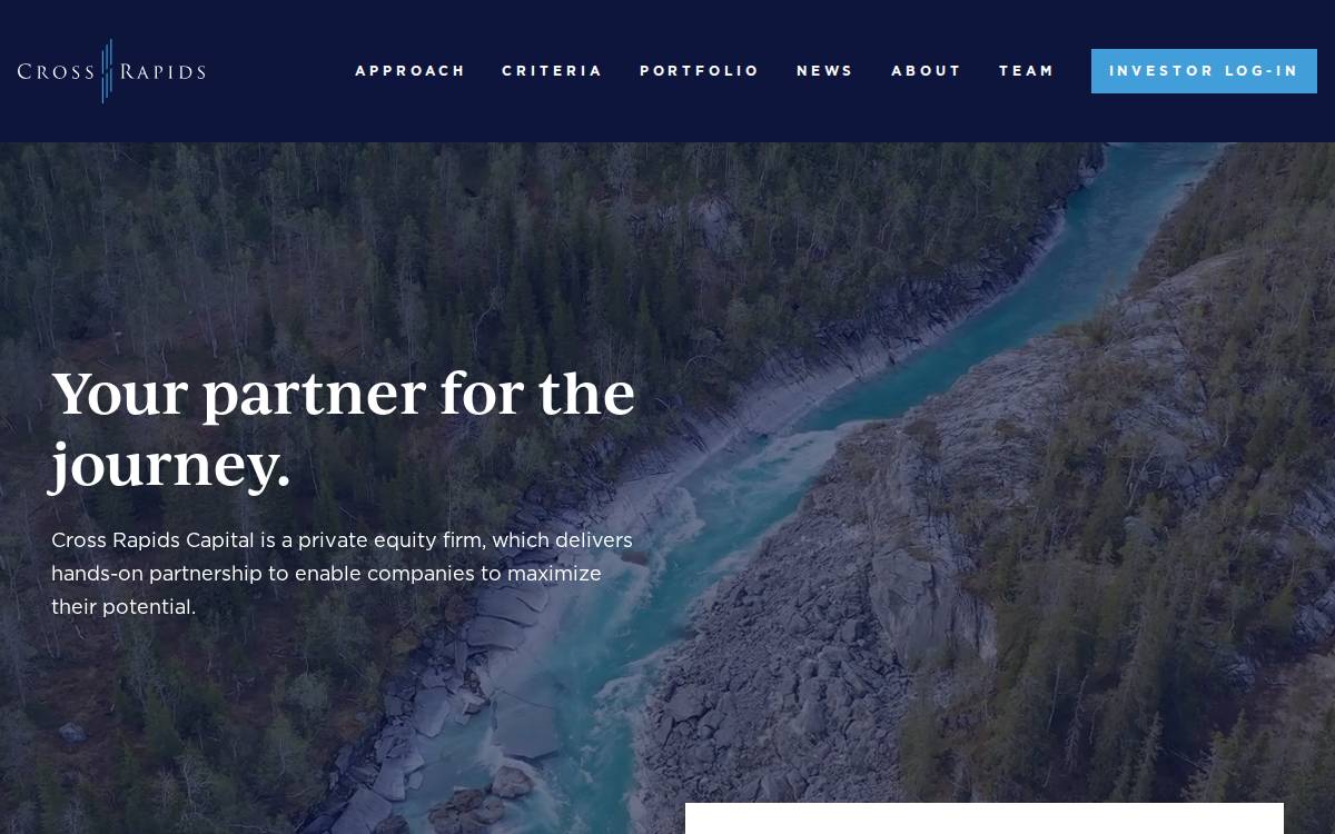 Cross Rapids Capital website preview