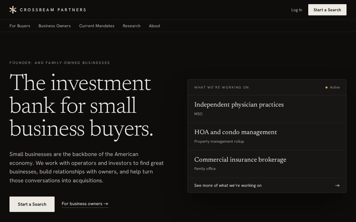 Crossbeampartners website preview
