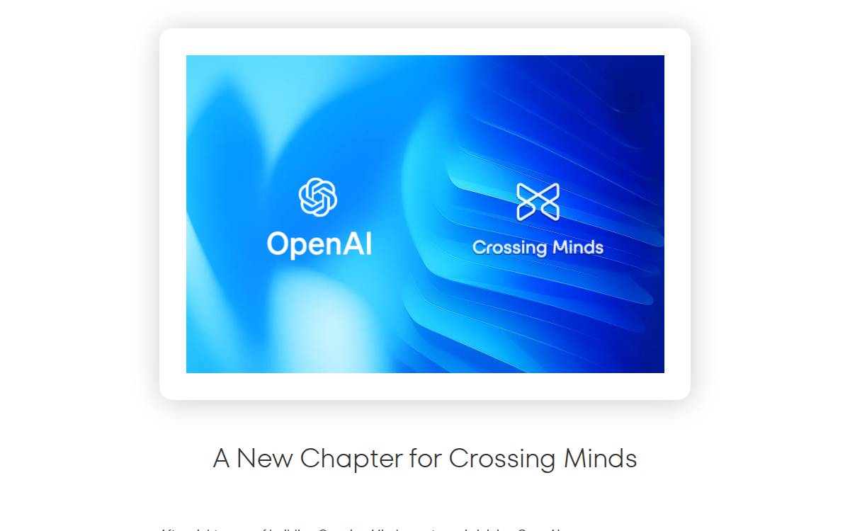 Crossing Minds website preview