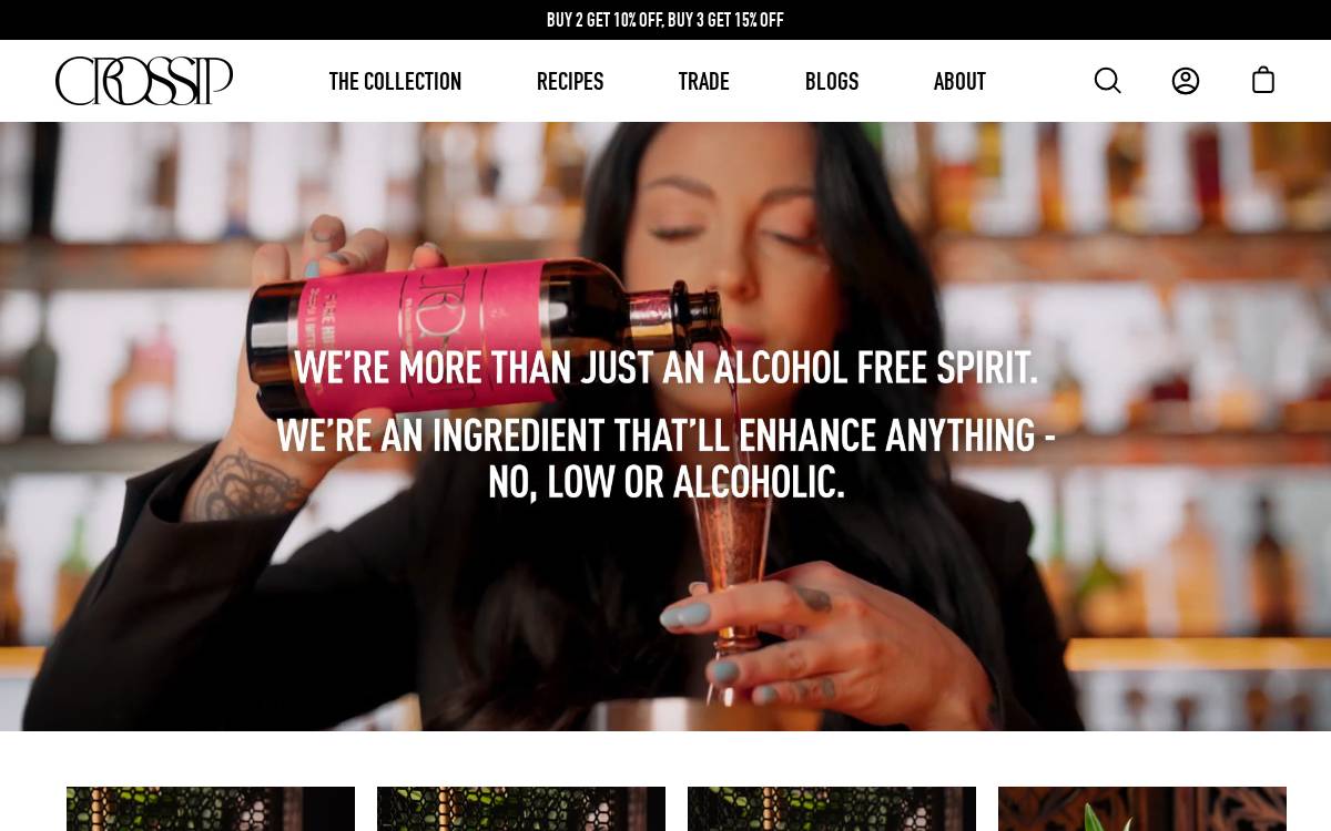 Crossipdrinks website preview
