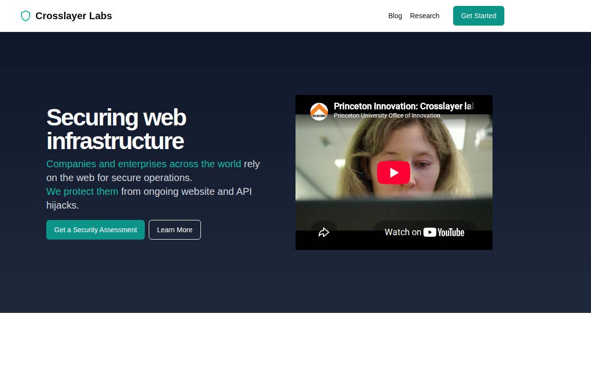 Crosslayer Labs website preview