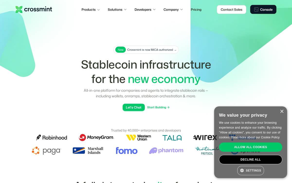 Crossmint, Inc. website preview