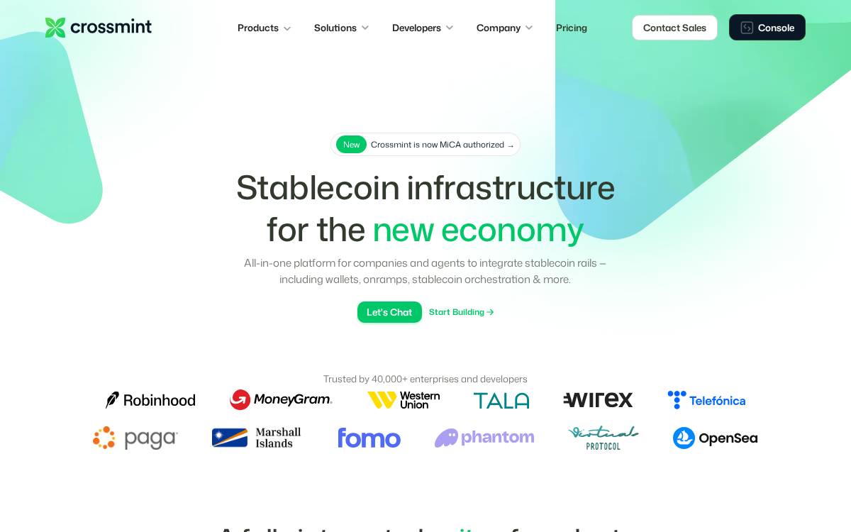Crossmint website preview