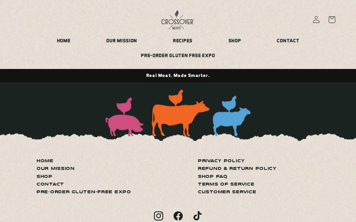 Crossover Quality Meats Group website preview