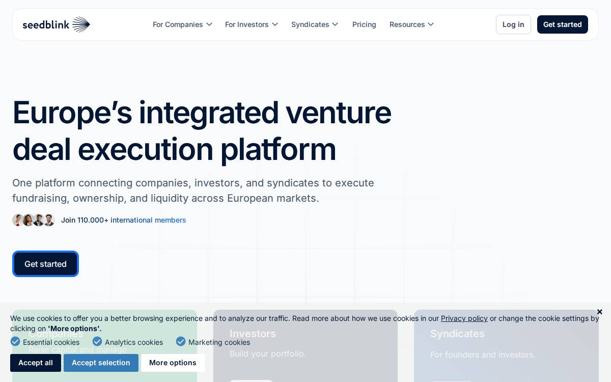 Crowd sourced Funding Network for SME (Netherlands) website preview