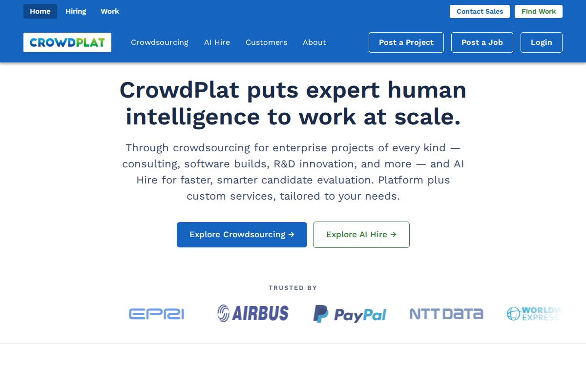 Crowdplat website preview