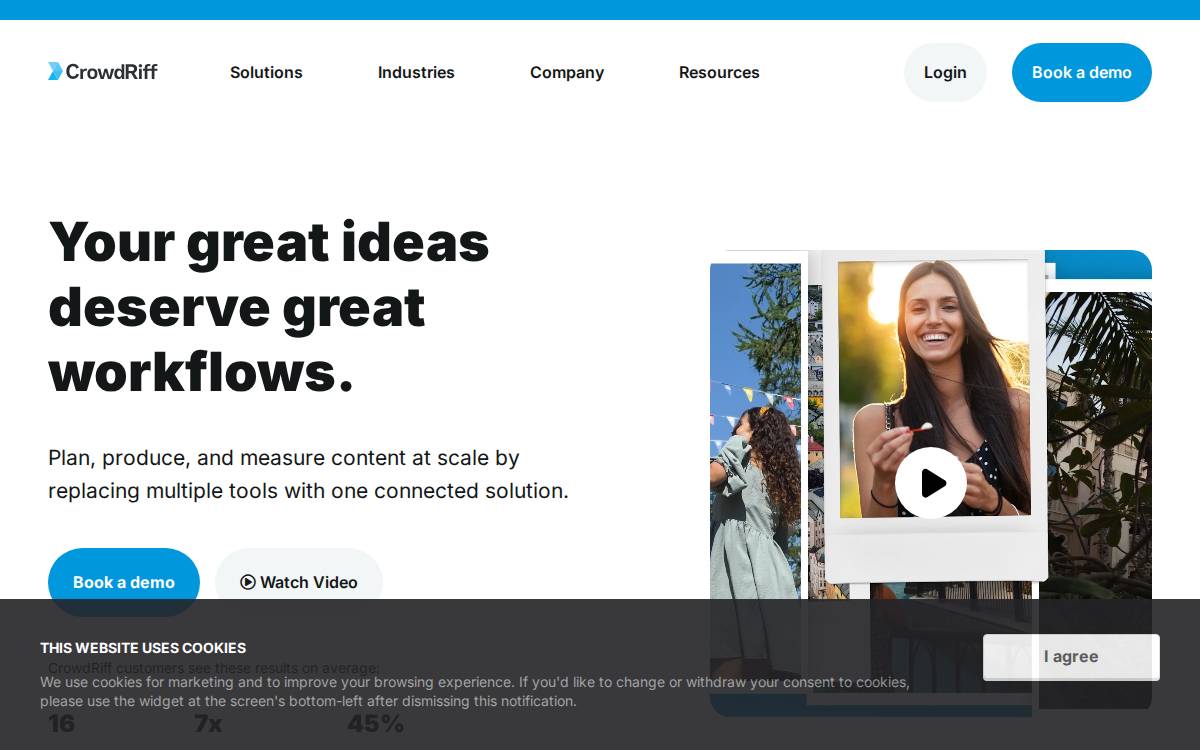 CrowdRiff website preview