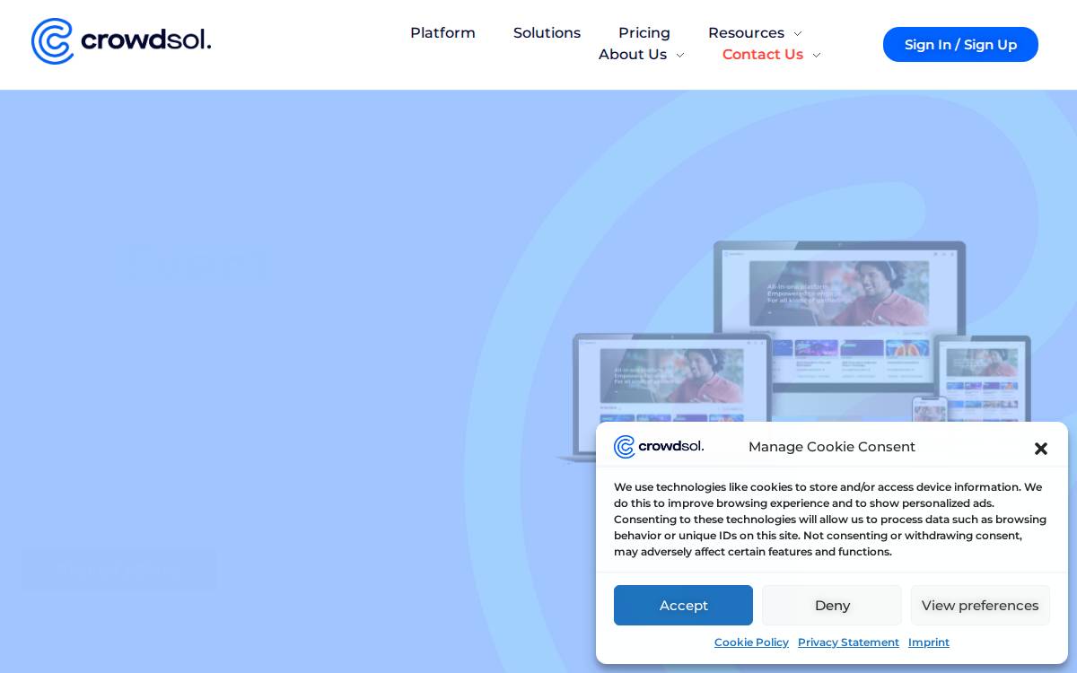 Crowdsol website preview