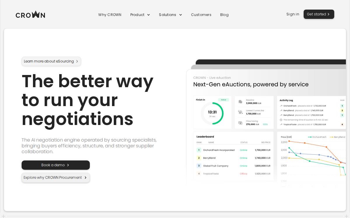 Crown website preview