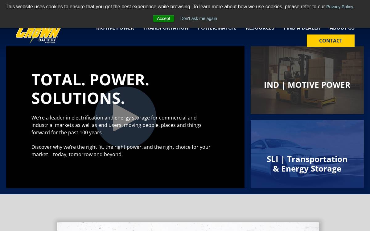 Crown Battery website preview