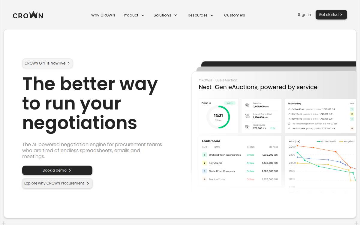 CROWN website preview