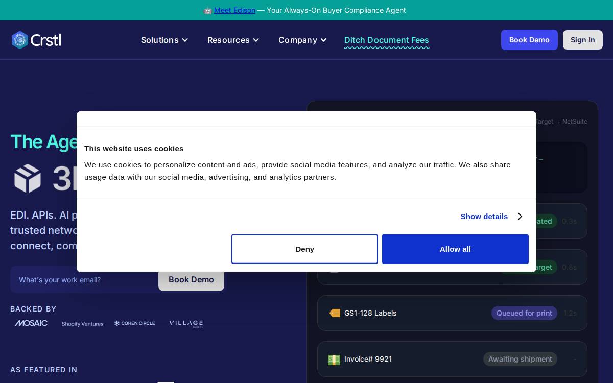 Crstl website preview