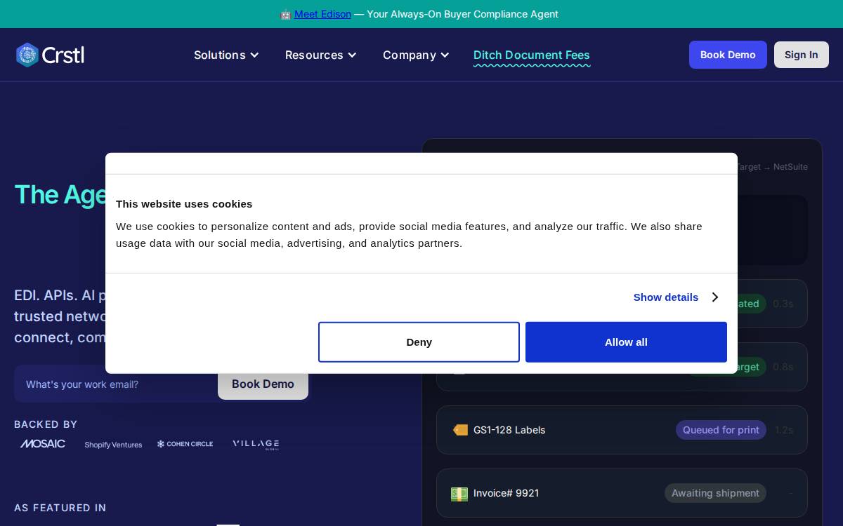 Crstl website preview