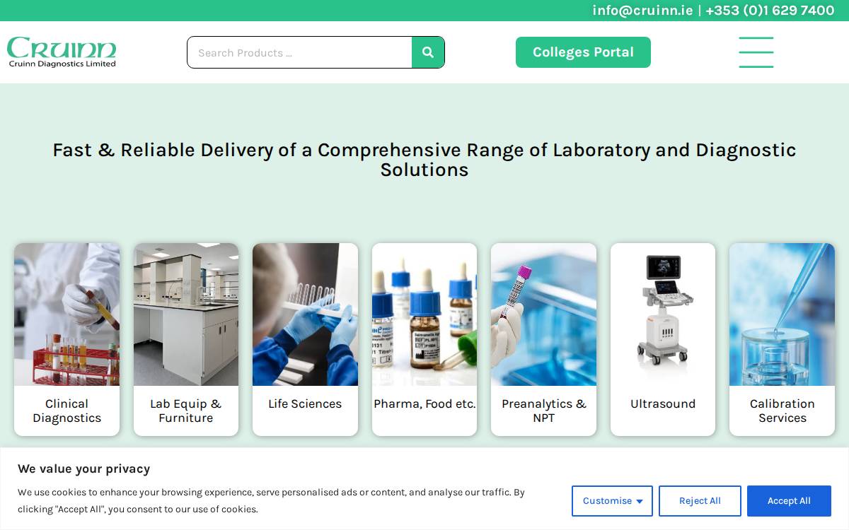 Cruinn Diagnostics website preview