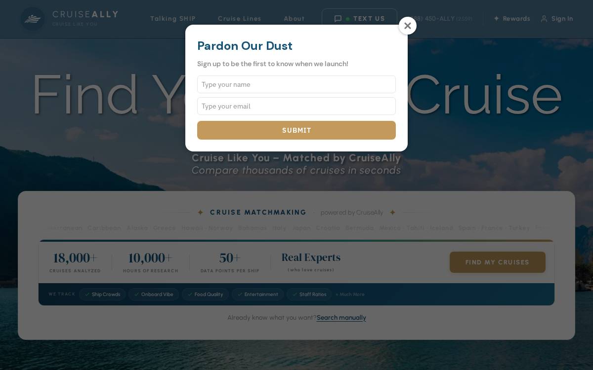 CruiseAlly website preview