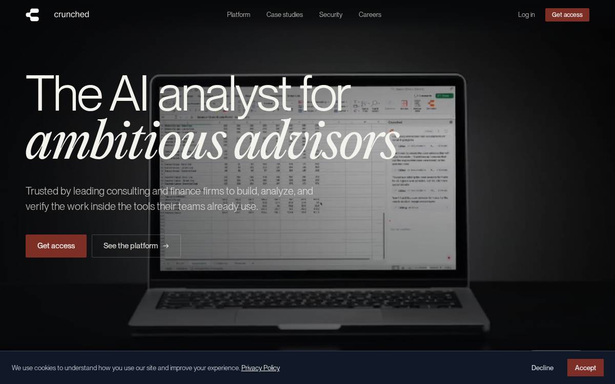 Crunched website preview