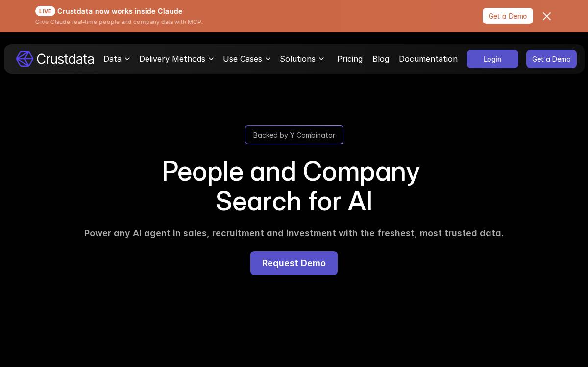 Crustdata website preview