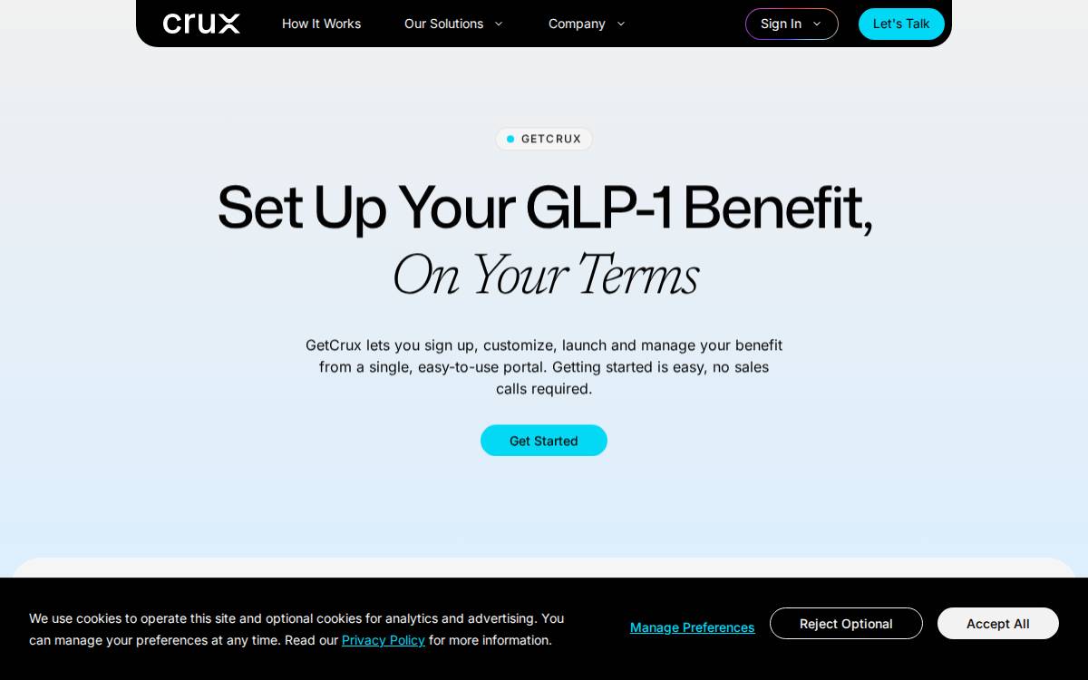 Crux website preview