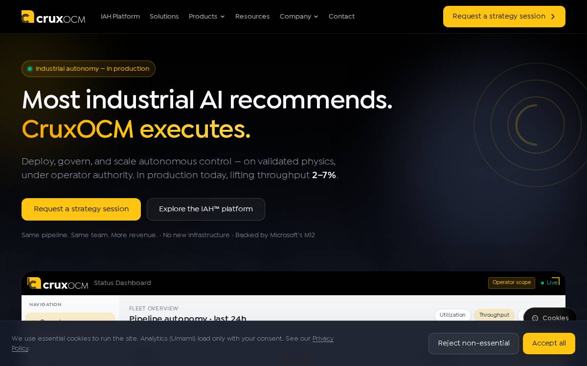 Crux OCM website preview