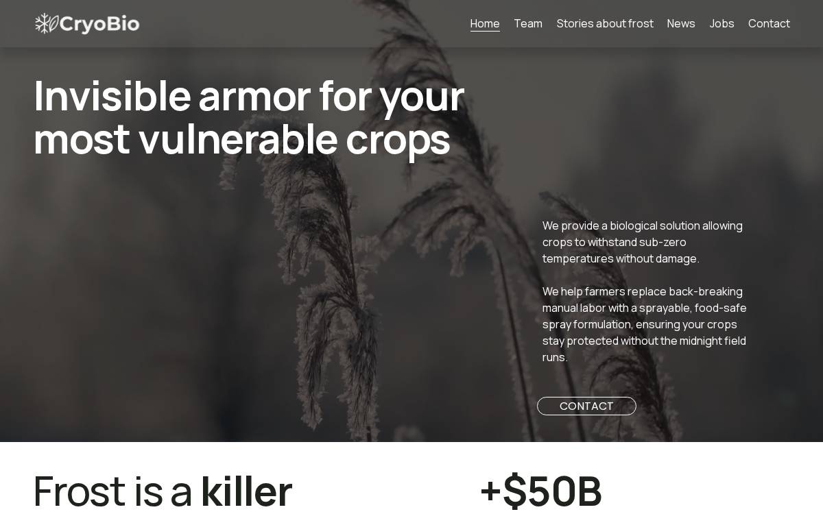 Cryo website preview
