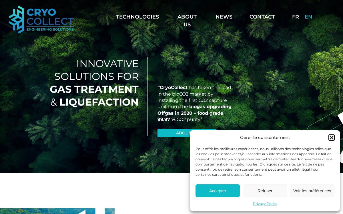 Cryocollect website preview