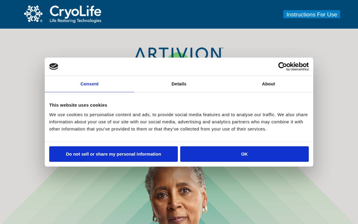Cryolife website preview