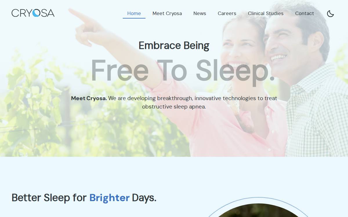 CryOSA website preview