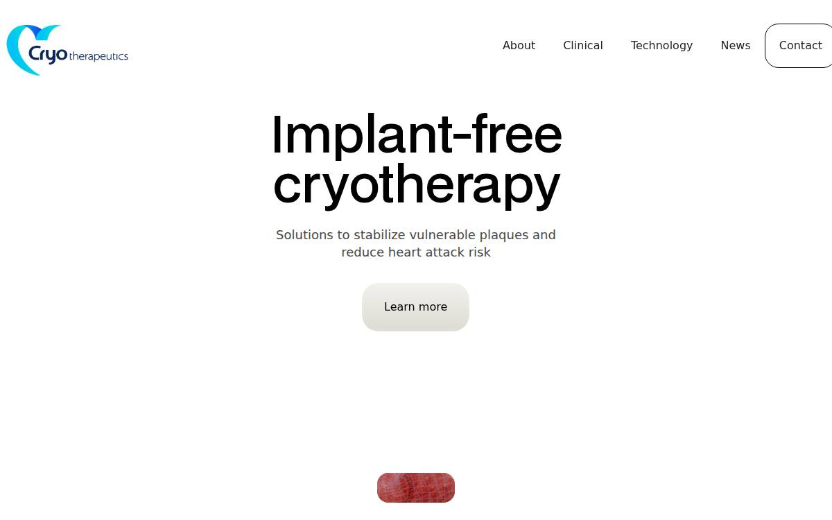 CryoTherapeutics website preview