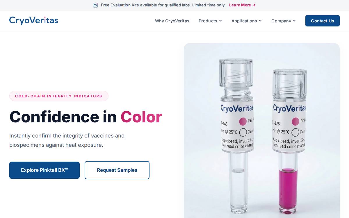 Cryoveritas website preview