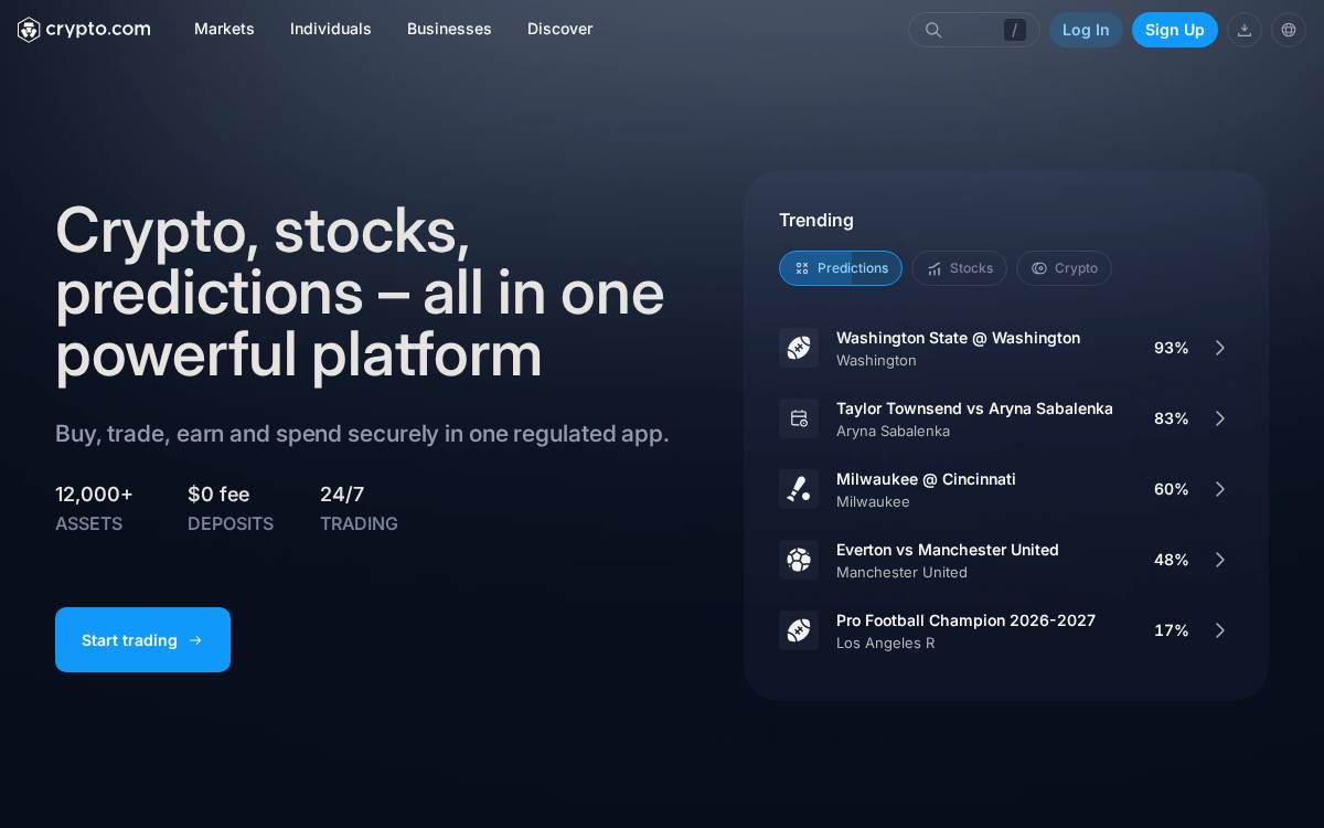 Crypto website preview