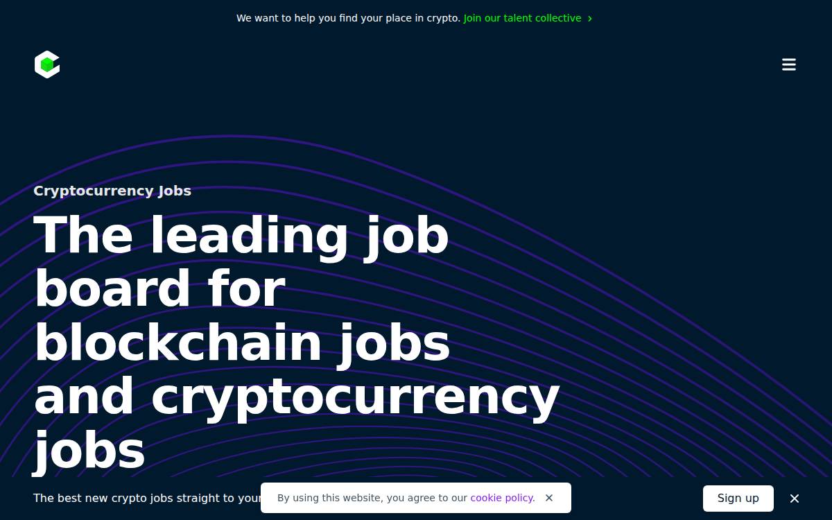 Cryptocurrencyjobs website preview
