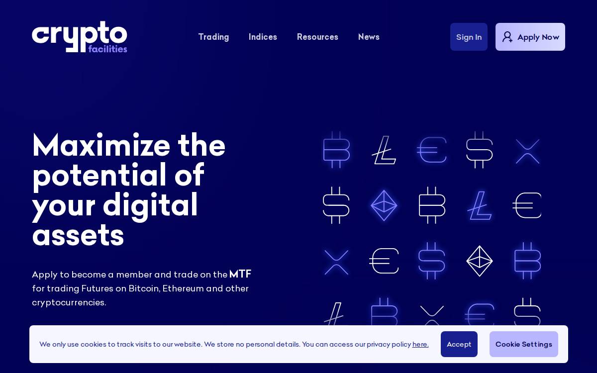 Cryptofacilities website preview