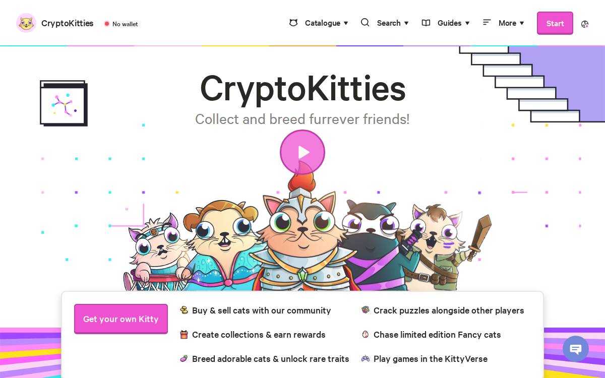 CryptoKitties website preview