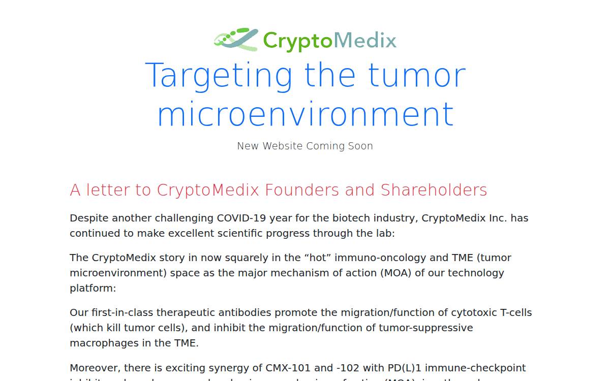 CryptoMedix website preview