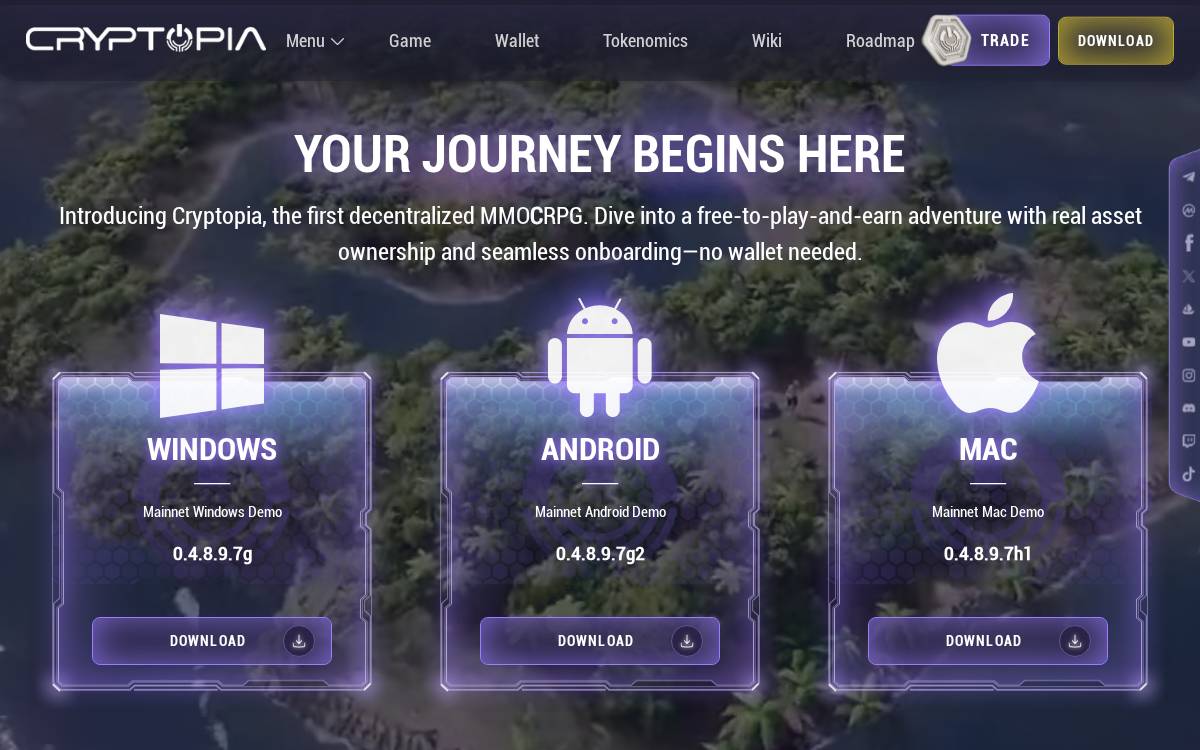 Cryptopia website preview