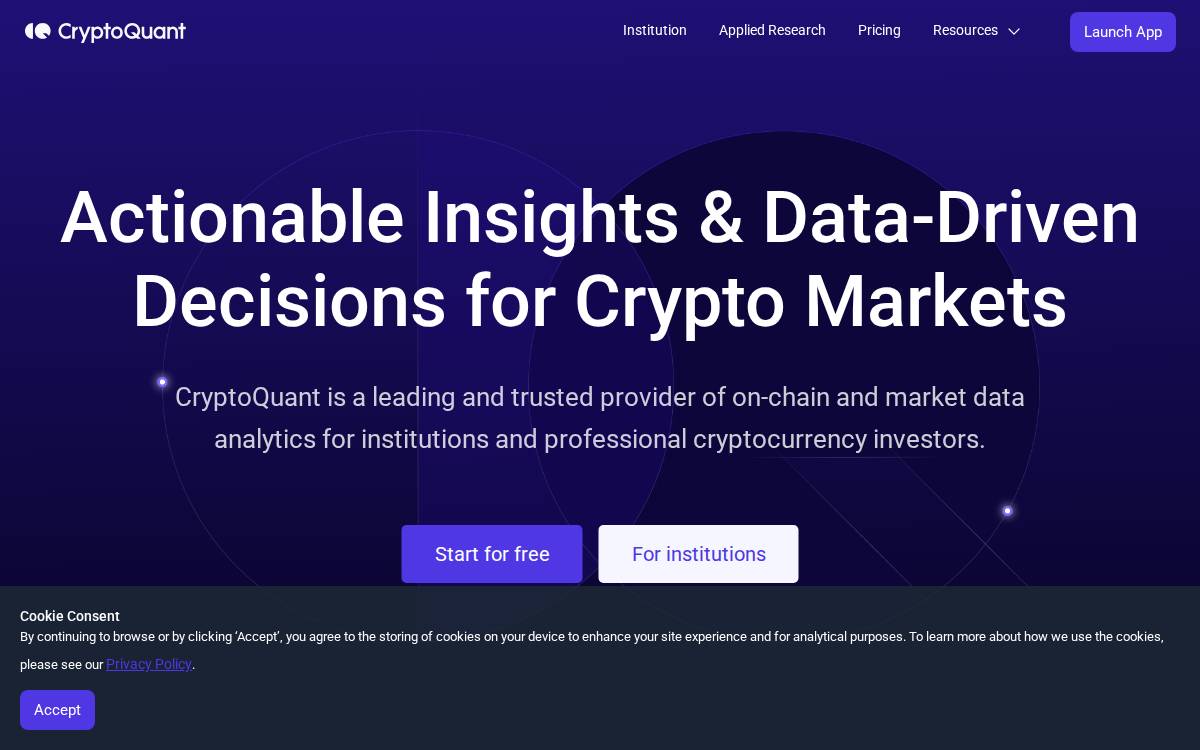 CryptoQuant website preview