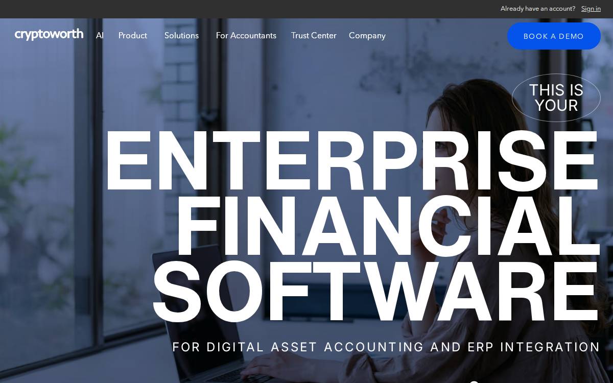 Cryptoworth website preview