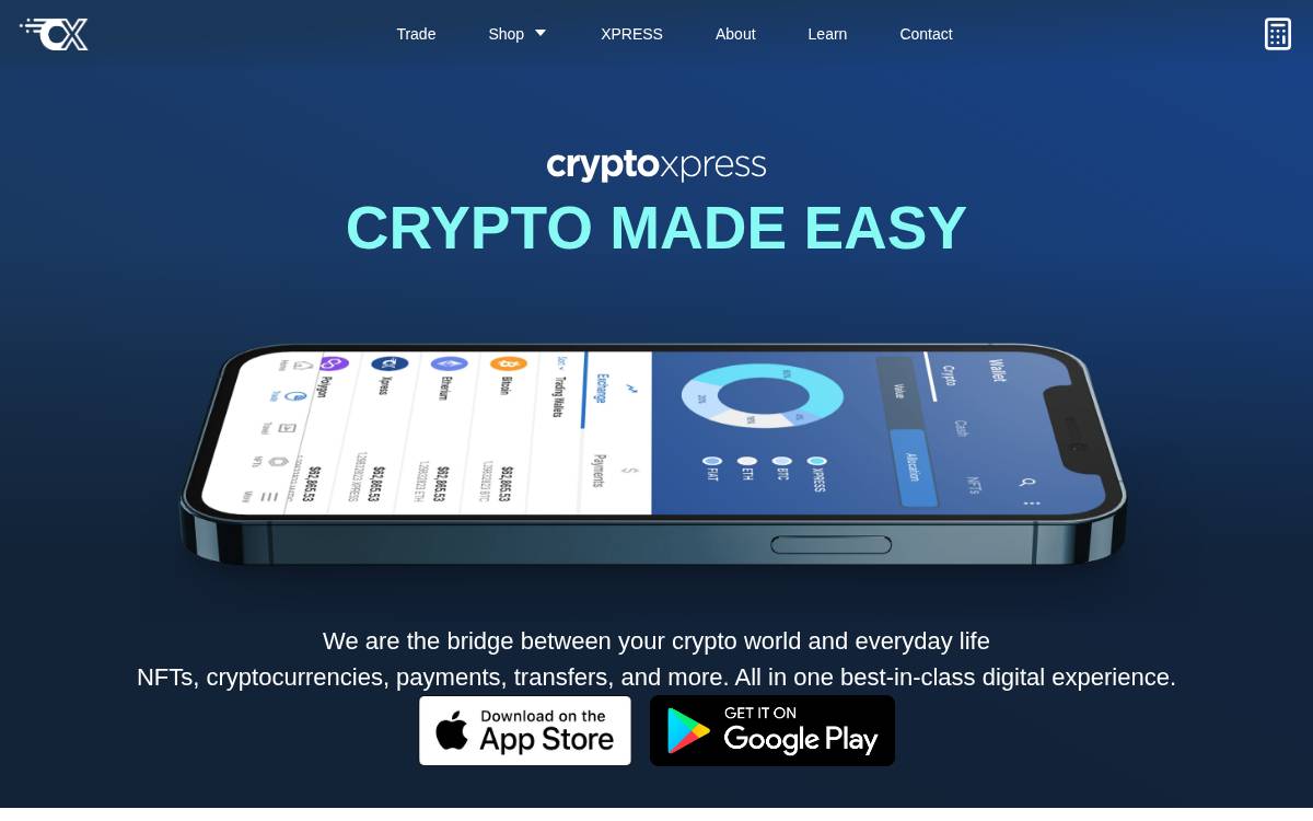 CryptoXpress website preview