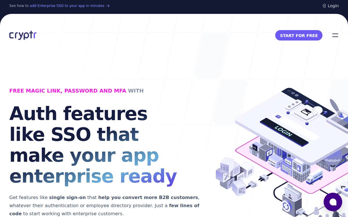 Cryptr website preview
